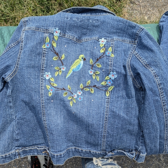 Y2k Girls Embroidered Blue Denim Jeans - Picture 4 of 12